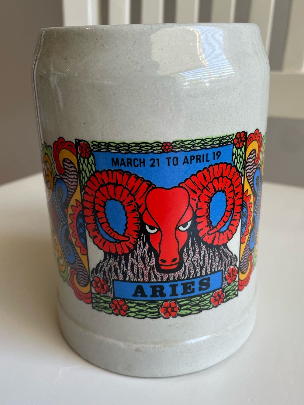 Vintage Aries Zodiac Beer Stein 0.5L Gerz West Germany
Ceramic Mug Grey